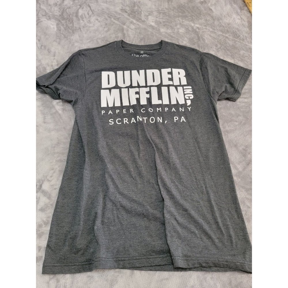 The Office Dunder Mifflin Paper Company Logo Graphic‎ T Shirt Adult medium Gray